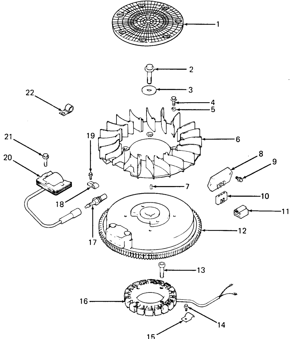 Engine Electrical Diagram and Parts List for 1320 147008-207400-130232100-131232F100-139232100 Cub Cadet Lawn Tractor